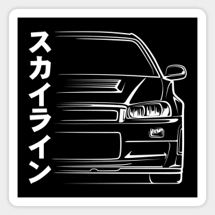 Skyline R34 GT-R Silhouette Magnet